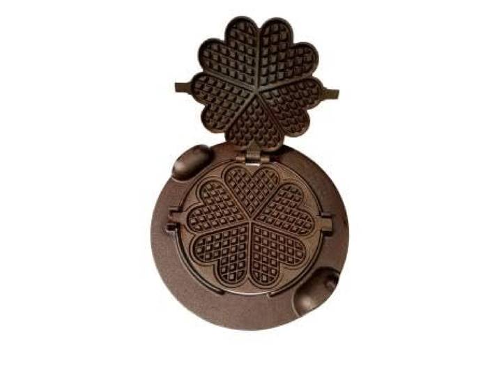 Sellon24® Waffeleisen aus Gusseisen Herzförmige Waffeln 33cm Grill Garten Küche Herzwaffeln Rotierend bg_039