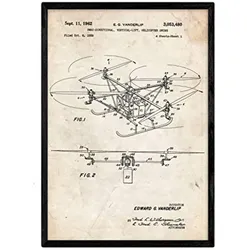 POSTER Drohne Hubschrauber Patent A3 Rahmenlos