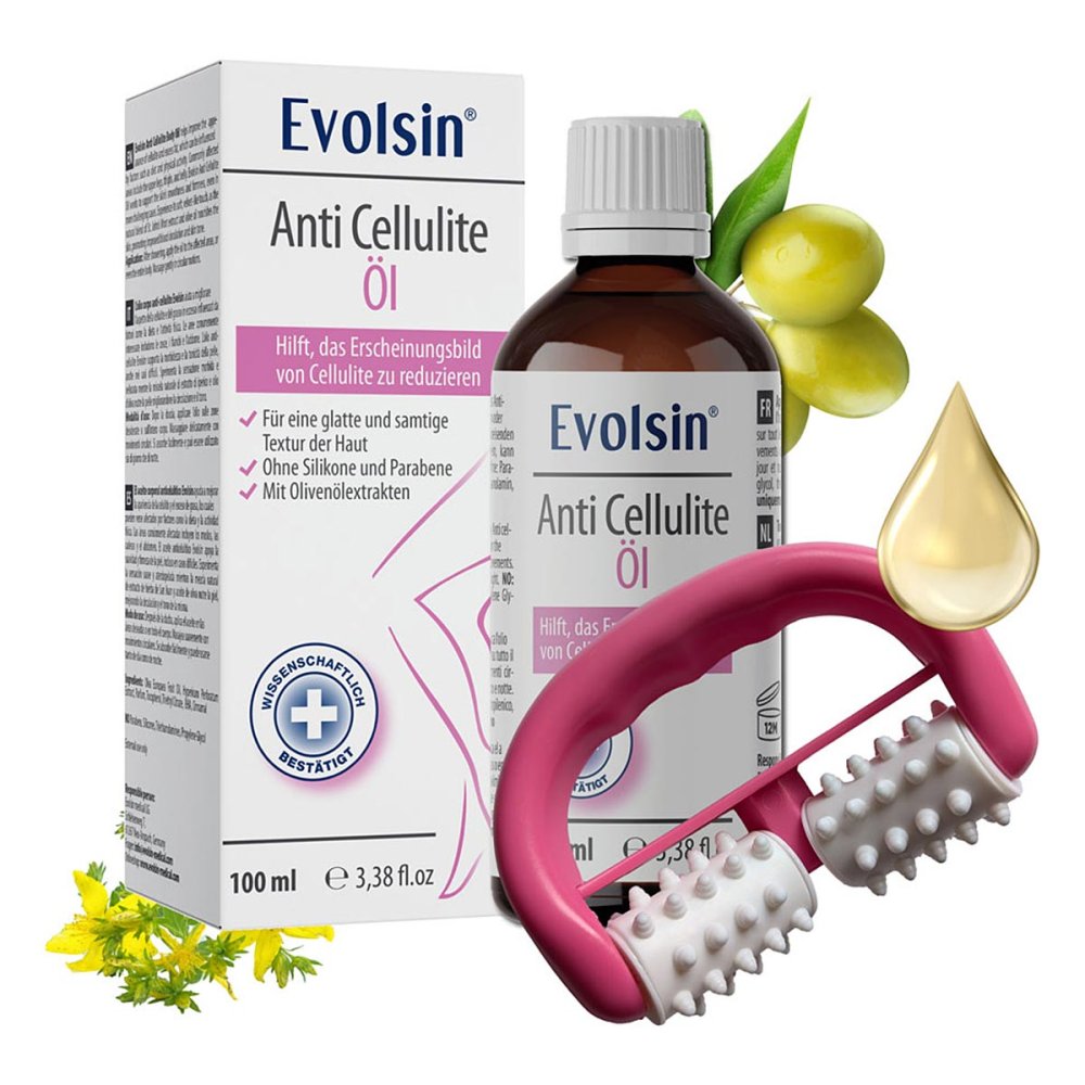 Evolsin medical UG (haftungsbeschränkt) Evolsin Anti Cellulite Öl mit Massageroller 19893360