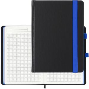 Geiger Notizbuch Color-Book, Karton Hardcover, schwarz / blau, 96 Blatt / 192 Seiten, 90 g/m², kariert, A5