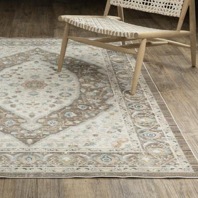 Style Haven ROW Cavett Vintage Medallion Brown/ Blue Area Rug
