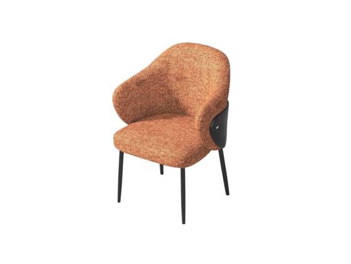 tDZP7yWpc Küchenstühle Esszimmerstuhl, Mid-Century Modern, gepolsterter Stoff-Akzentstuhl for Esszimmer(Orange)
