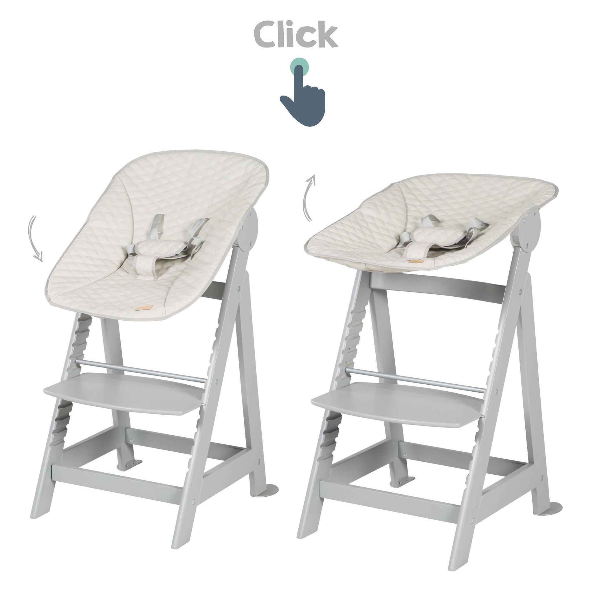 Roba Treppenhochstuhl, Set 2in1 Greyish gesteppt (Hochstuhl) (75063TPL245)