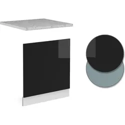 Vicco Küchenmöbel R-Line, Geschirrspülerblende, Weiss, Schwarz
