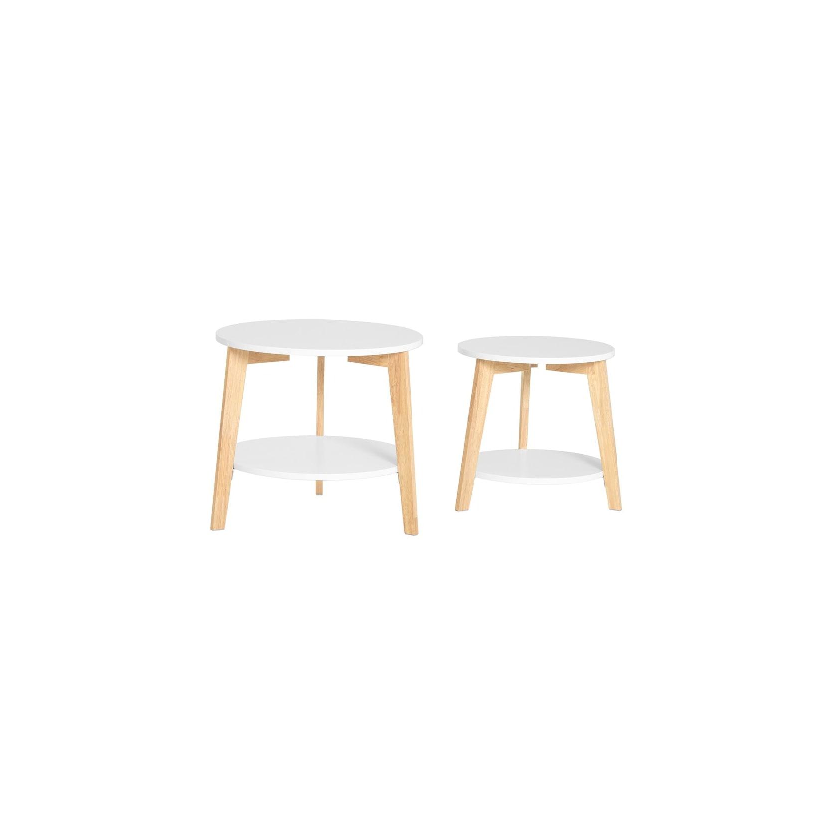 SoBuy Set aus 2 Satztischen Weiß 50x50x45cm Modern