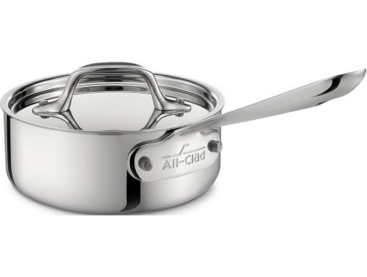 All-Clad 4201 Stainless Steel Stielkasserolle mit Deckel, Topf 0.9 L, 15.2 cm