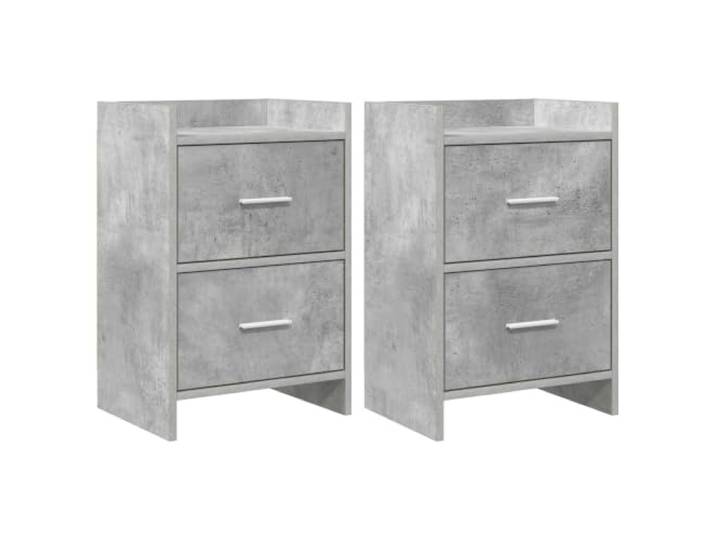 LMTYOENFG 2er Set Nachttische Betongrau 40x30x60 cm Holzwerkstoff Zweiteiliges Set fürs Schlafzimmer: Platzsparende Ablagefläche, zwei Fächer mit Metallgriff und unkomplizierte Pflege.