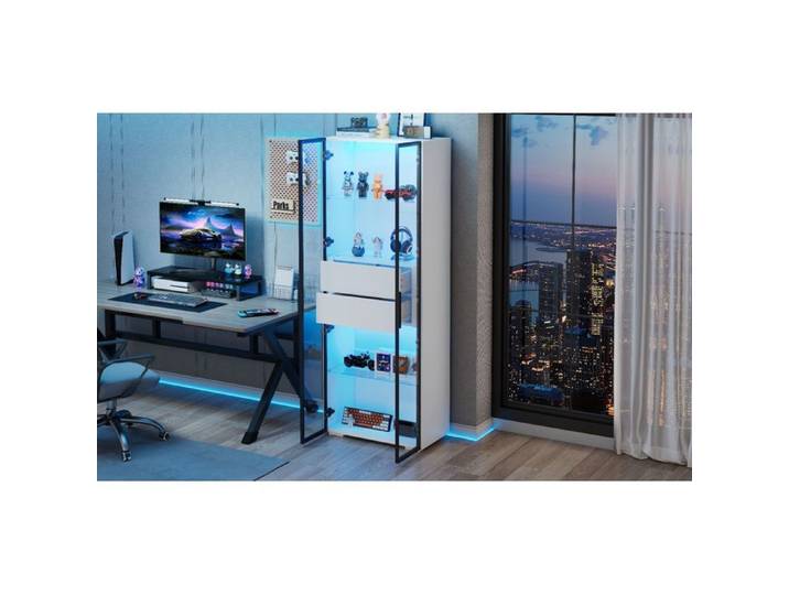 Vitrine LED 60x40x160 cm blanche
