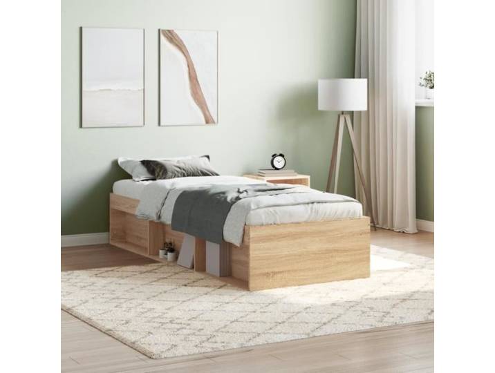Cadre de lit - chêne sonoma 75x190 cm petit simple A03847