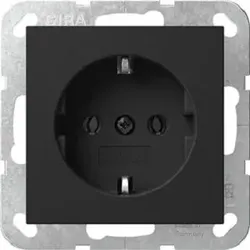 Gira SCHUKO-Steckdose ohne Krallen System 55 Schwarz matt 4466005