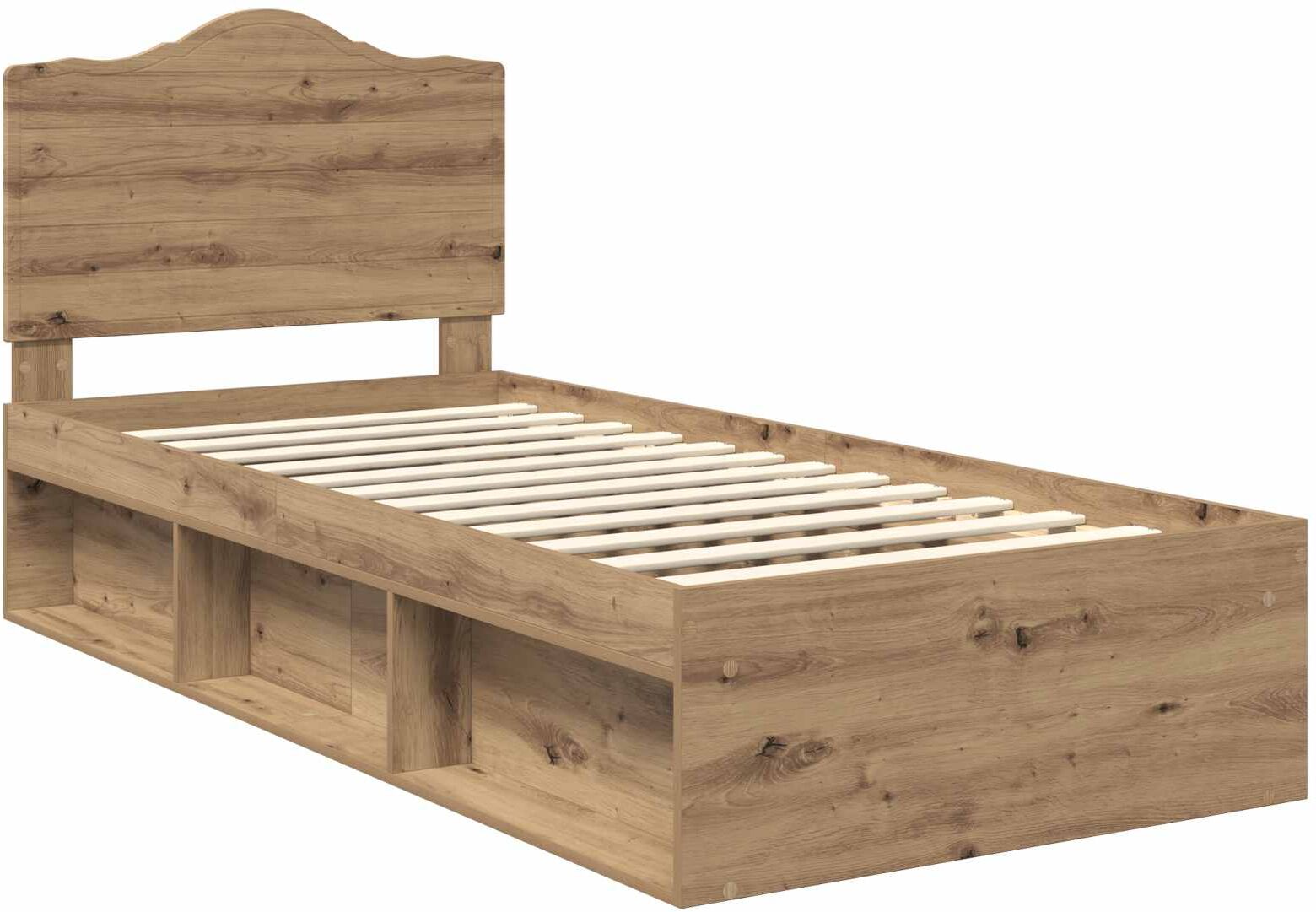 vidaXL Cadre de lit Chêne artisan 100 x 200 cm Pin massif