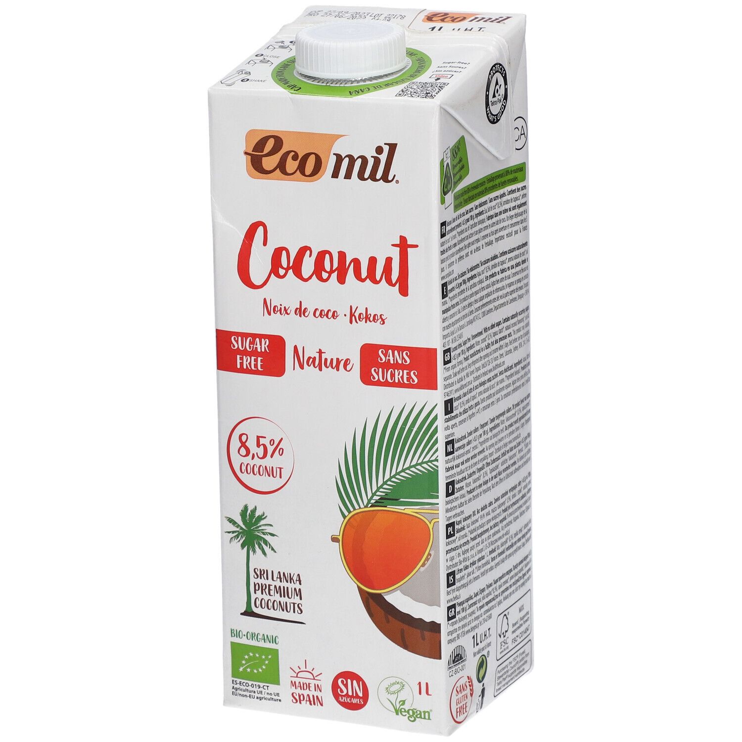 Ecomil Kokosmelk zonder Suiker 1 l Milch