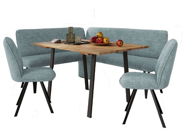 Eckbankgruppe GOODPRODUCT Mily Essecke, Sitzgruppe, Eckbankgruppe, Küchenbankgruppe , blau (mineral blau, schwarz), B:205cm H:89cm T:164cm, Sitzmöbel-Sets, Eckbankgruppe, BESTSELLER