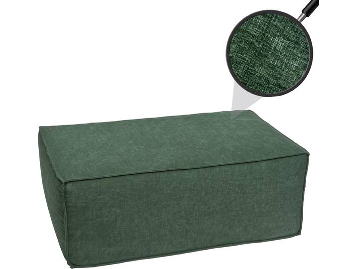 Ottomane/accessoire pour canapé HWC-O54\, pouf repose-pieds Recamière Chaise longue\, tissu/textile 300g/m² 38x97x70cm ~ vert