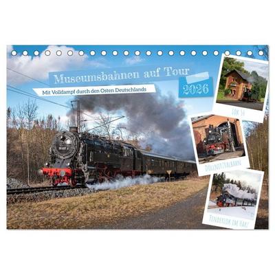 Museumsbahnen auf Tour (Tischkalender 2026 DIN A5 quer), CALVENDO Monatskalender
