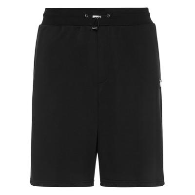 Shorts PHILIPP PLEIN "Jogging-Shorts", Herren, Gr. M, US-Größen, schwarz (02, schwarz), Obermaterial: 88% Baumwolle, 12% Polyester, Hosen Shorts