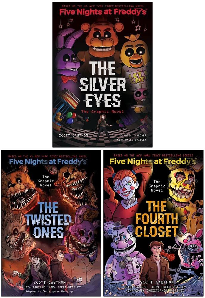 Scholastic Five Nights at Freddy's Graphic Novel 3 Books Collection Set – The Silver Eyes, The Twisted Ones & Horror Adventure Collection