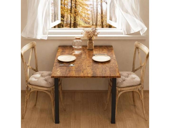 ViYi. Table à Manger Rectangulaire - 120x78x75cm - Table de Cuisine Pliable - Pour 4 - 6 Personnes - Style Scandinave - Marron