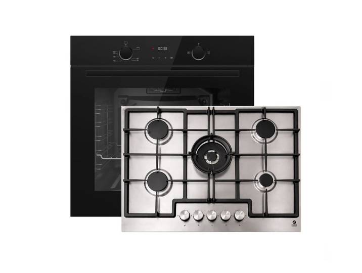 Gasline Gasherd-Set Gasline Herdset 69L Gasbackofen + GAG75INX 75 cm Edelstahl