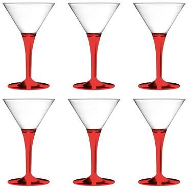Mepra Polycarbonate Martini Glass - 6 Pieces - Red