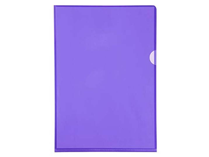 Exacompta Etui 100 Pochettes Coins A4 PVC Lisse 13/100ème Violet