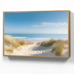 WANDLEUCHTE MIT AKKU Strand - Meer - Düne - Sand - Sommer Farbwechsel 100x70 cm Wandlampe