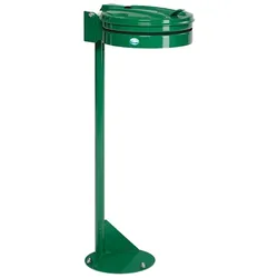 PROREGAL Standhalter mit Gummiband | mit Metall-Deckel | HxBxT 105x37x46,5cm | Stahl | Grün | Mülleimer Abfalleimer Müllkorb