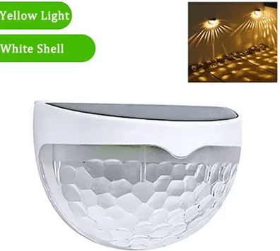 Uplift Curations LED Solar Light Outdoor Wall Lamps Energy Garden Lamps Waterproof Solar Fence Lamp For Christmas Decoration Festoon white Shell warm 4pcs