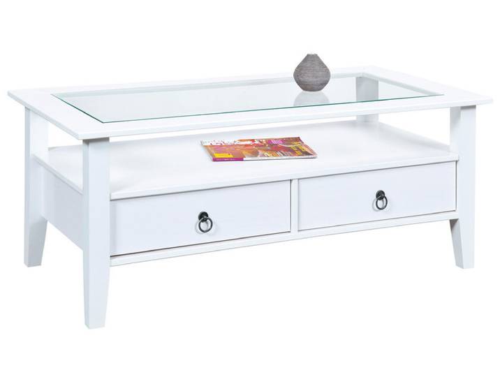 Couchtisch Max Massivholz Kiefer weiß 115 x 45 x 60 cm