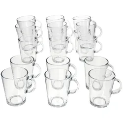 Ritzenhoff Coredo 18x Teegläser mit Henkel 250ml H10,5cm Trink-Glas klar Kaffee