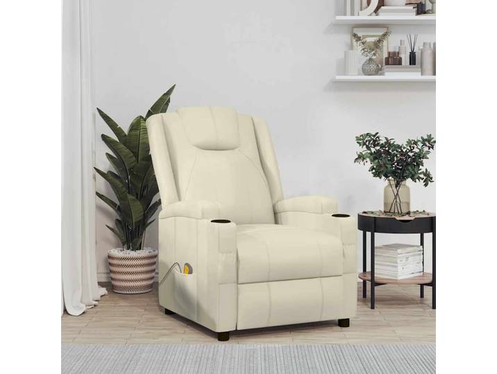 vidaXL Massagesessel Cremeweiß Kunstleder