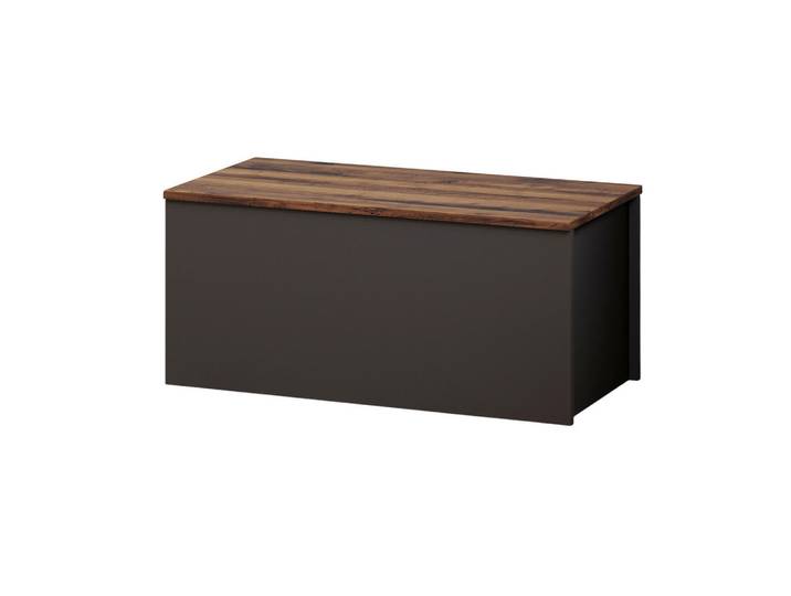Livetastic Truhe, Anthrazit, Eichefarben, Holz, 45x45.5x90 cm, Deckel aufklappbar, absperrbar, Gasdruckfeder, Kleinmöbel, Truhe