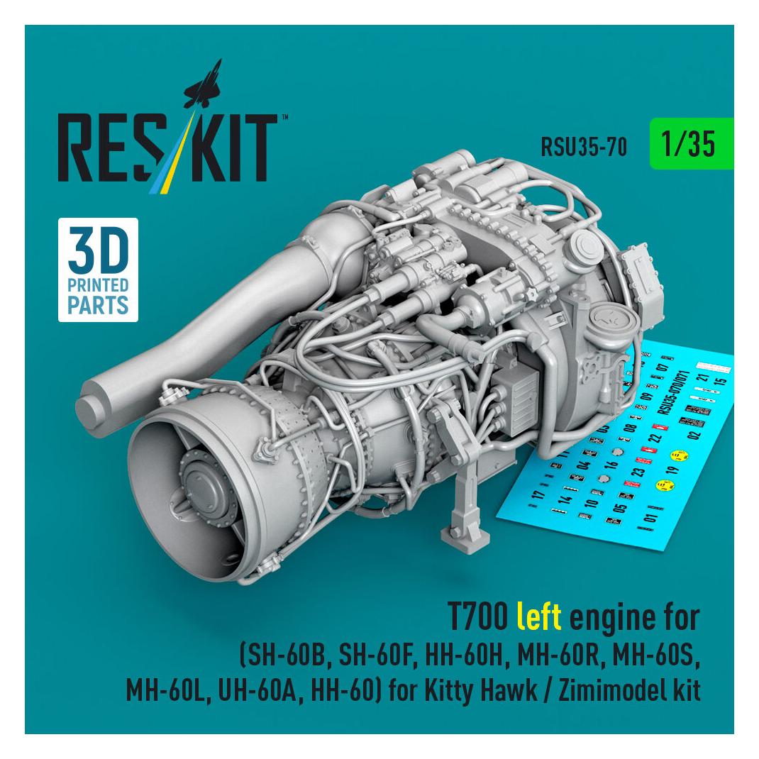 ResKit T700 left engine (SH-60B, SH-60F, HH-60H, MH-60R, MH-60S, MH-60L, UH-60A, HH-60) for Kitty Hawk / Zi (RSU35-0070)
