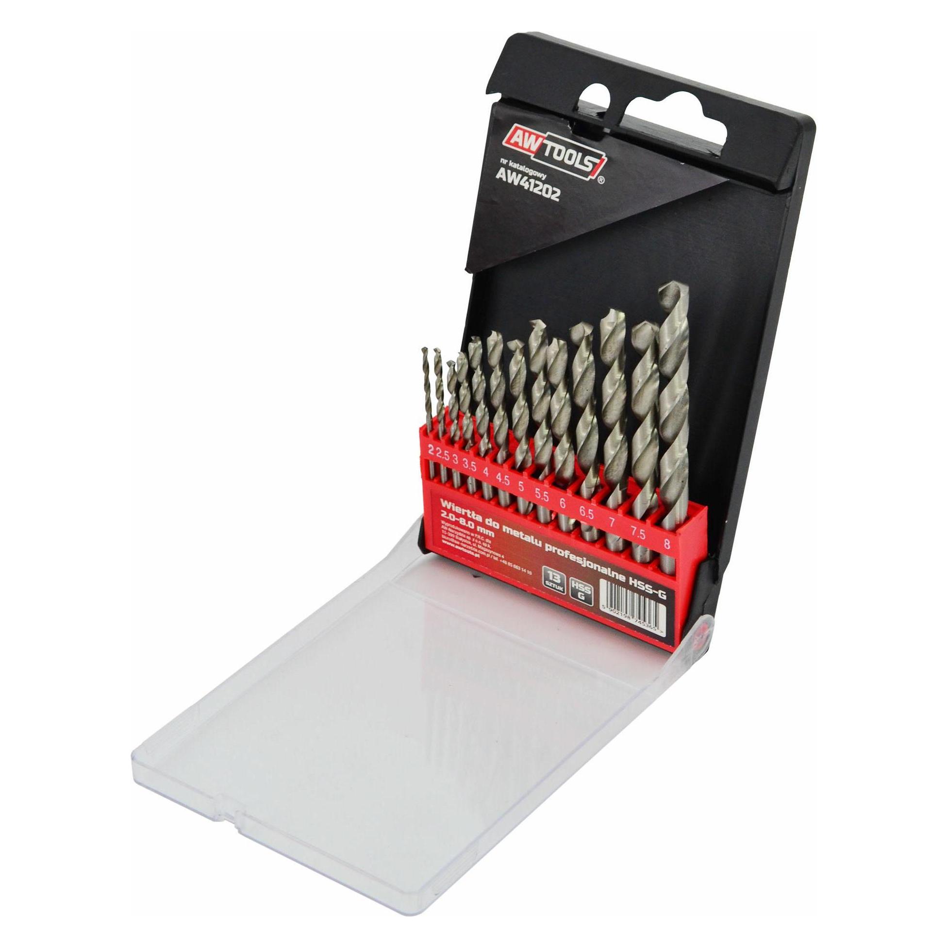 Awtools WIERTŁA DO METALU HSS-G KOMPLET 13elem. /2.5 - 8mm/ (35614487)