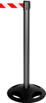 Absperrpfosten RS-Guidesystems GLA 25, schwarz, Gurt rot/weiß, 2 Stück