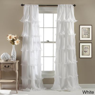 "Lush Decor Nerina Ruffled Single Curtain Panel - 54""w x 84""l - 54""w x 84""l"