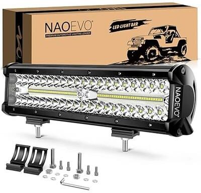 Uplifted Finds NAOEVO 12 Inch High Intensity Offroad Spotlight   Heavy Duty LED Work Light Bar For Trucks, Tractors & Marine 12 In