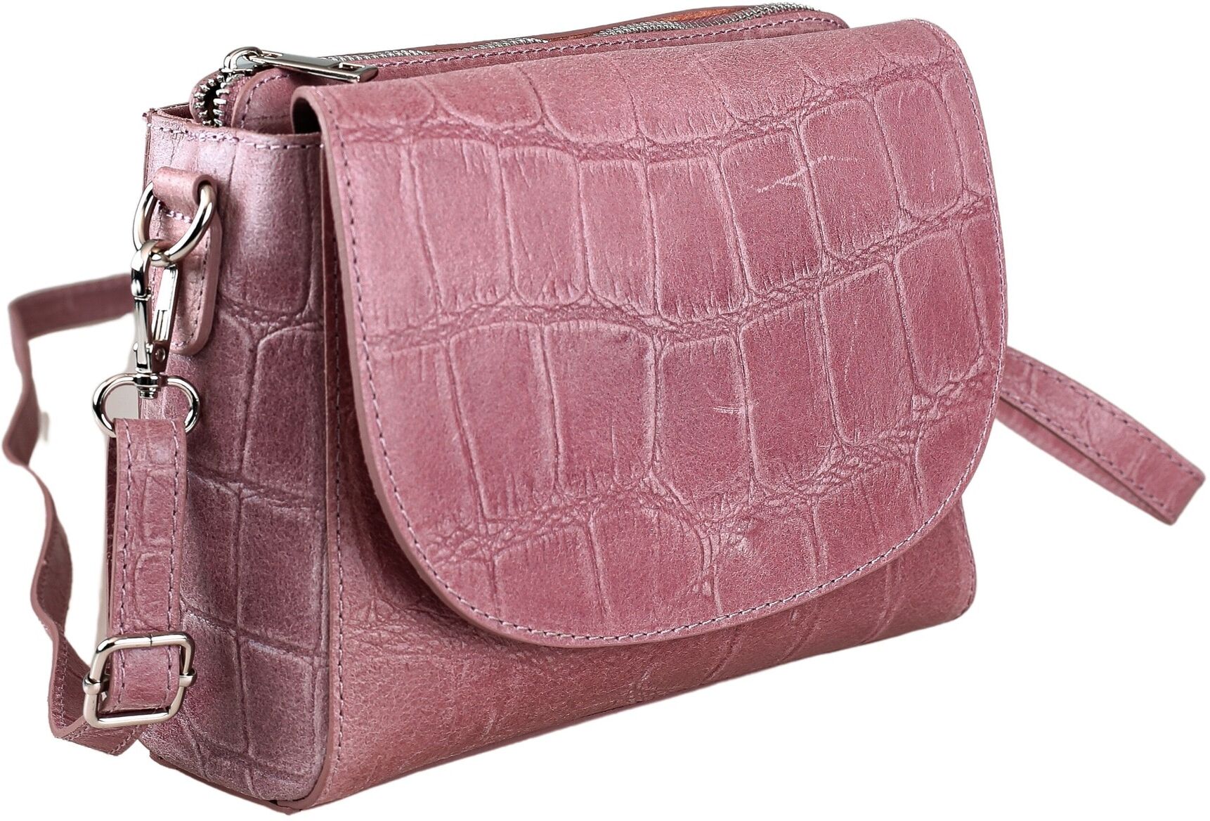 Umhängetasche "Amsterdam", Damen, Gr. B/H/T: 23cm x 18cm x 9cm onesize, rosa, Leder, COLLEZIONE ALESSANDRO, Taschen Umhängetasche, aus echtem Leder