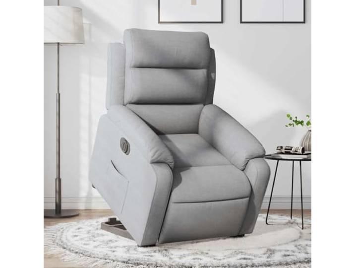 Xolmizyn Elektrischer Relaxsessel mit Aufstehhilfe & Liegefunktion Integrierter Motor, Seitliche Tasche, Robuster Metall-Holz-Rahmen