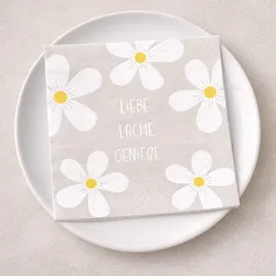 Serviette Liebe Lache Genieße