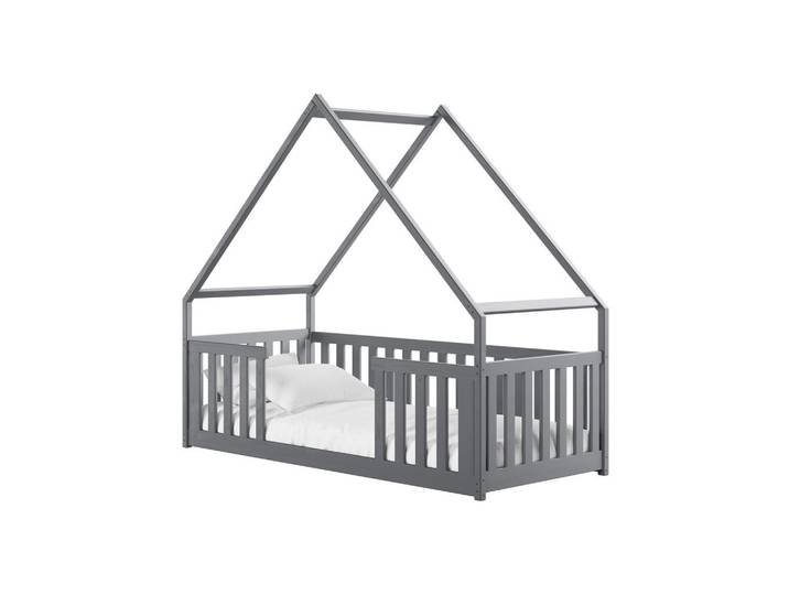 Mirjan24 Hausbett Bee, Grau, Holz, Kiefer, Rechteckig, 90x180 cm, Babymöbel & Kindermöbel, Kinderzimmer & Jugendzimmer, Kinderbetten, Spielbetten