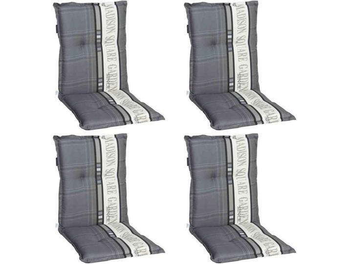Ambia Garden Sesselauflage, Grau, 4-teilig, Schriftzug, Füllung: Vlies, Schaumstoff, 50x8x105 cm, mittels Bändern zu befestigen, mittels Gurtband zu befestigen, Gartenmöbel, Gartenpolster & Auflagen, Sesselauflagen