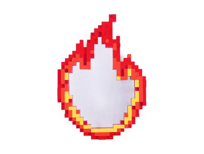 Design Wandspiegel „Pixel Flame“ Multicolor Seletti