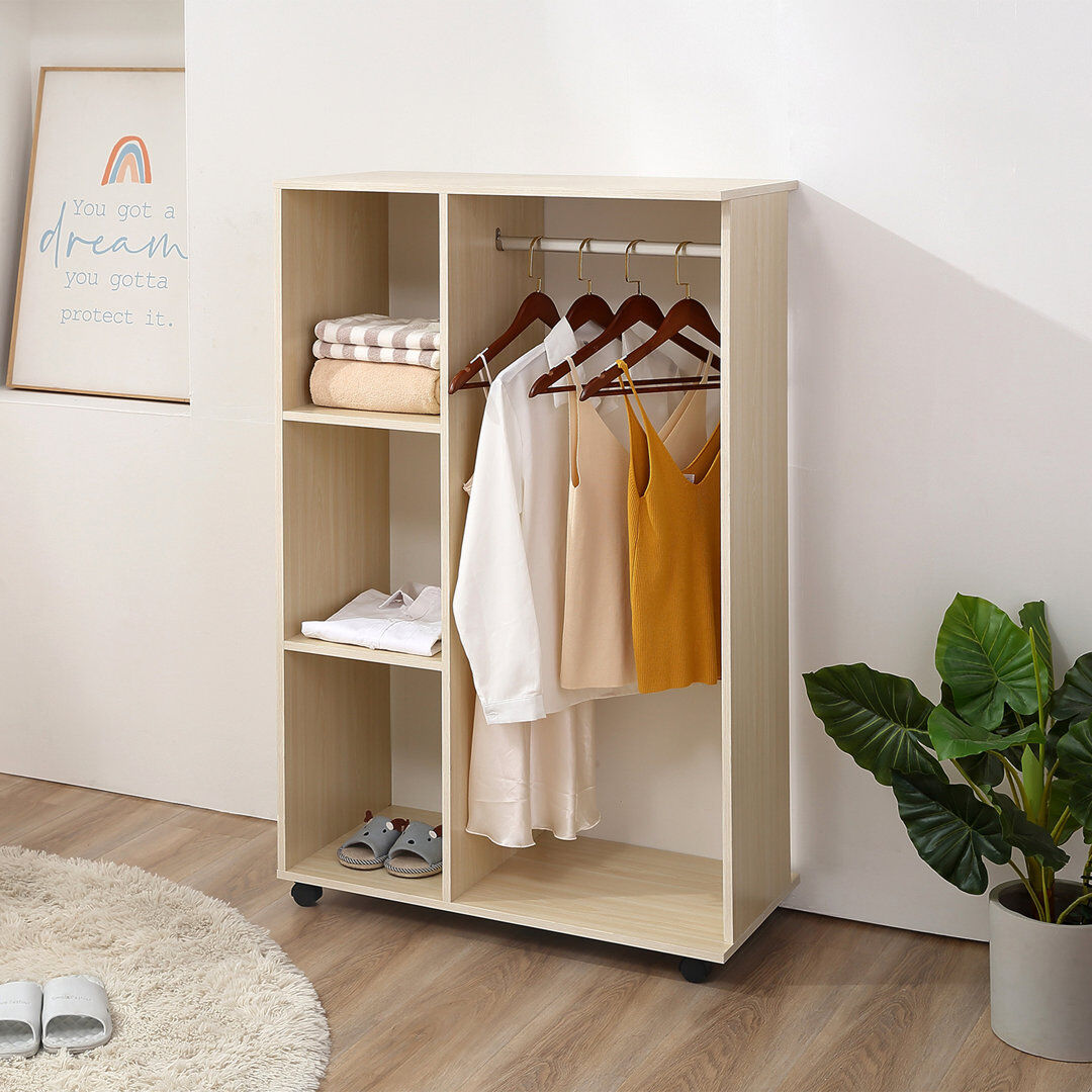 17 Stories Manufactured Wood, Aluminum Wardrobe