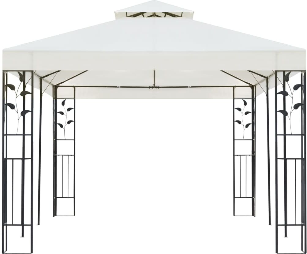 vidaXL Belvédère à double toit blanc 6x3 m acier