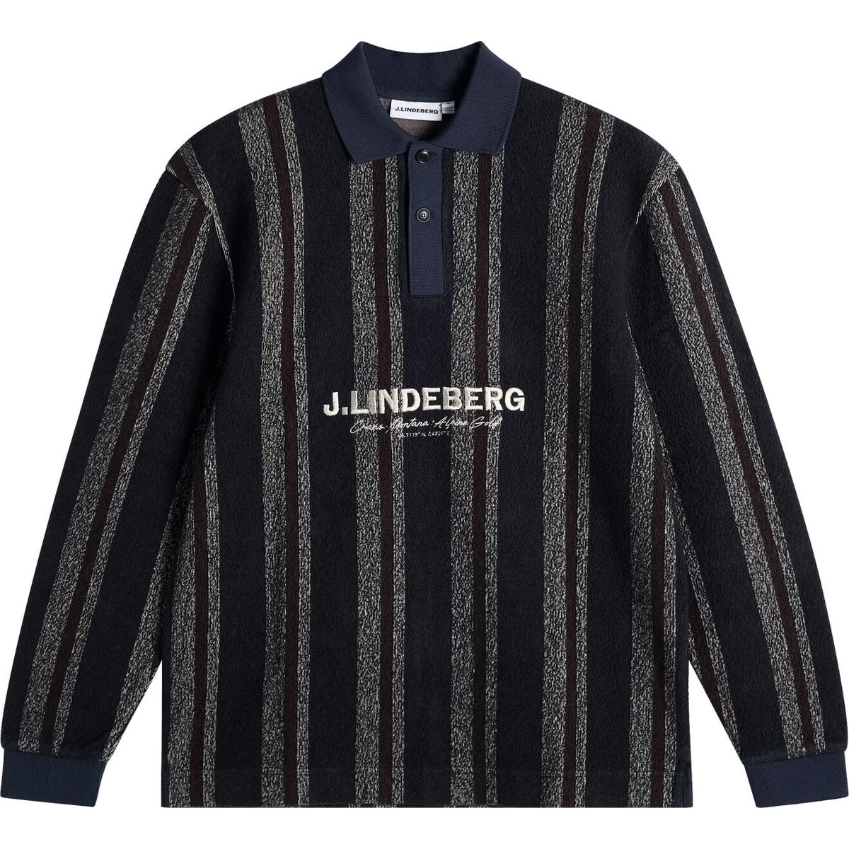 J.Lindeberg Bergman Jacquard Oversize Polo garrett polo stripe navy (O630) L BMJT16819-O630-L