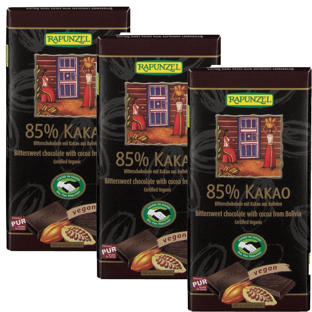 Rapunzel Bio 85 % Kakao Bitterschokolade 4x80 g TODO