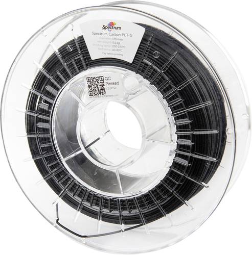 Spectrum Filaments 80467 PET-G Carbon Filament PETG Compound Kohlefaserverstärkt, Matt 1.75mm 500g Schwarz, Carbon 1St.
