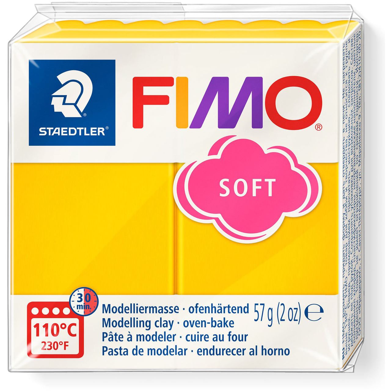 FIMO SOFT Modelliermasse, ofenhärtend, sonnengelb, 57 g