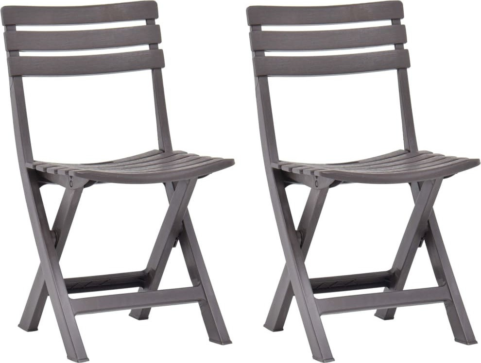 Syfax Opklapbare stoelen, 2 stuks, plastic, mokkakleur